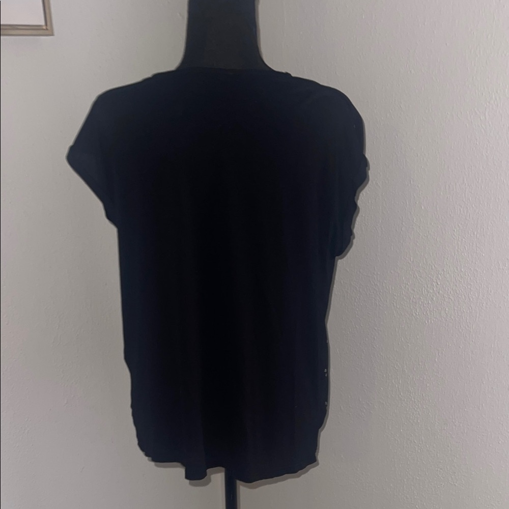 Papermoon Black Sheer Blouse with Silver Accents - Picture 4 of 5